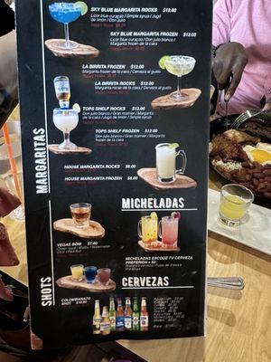 Cocktail menu