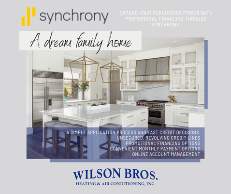 We offer financing through Synchrony.