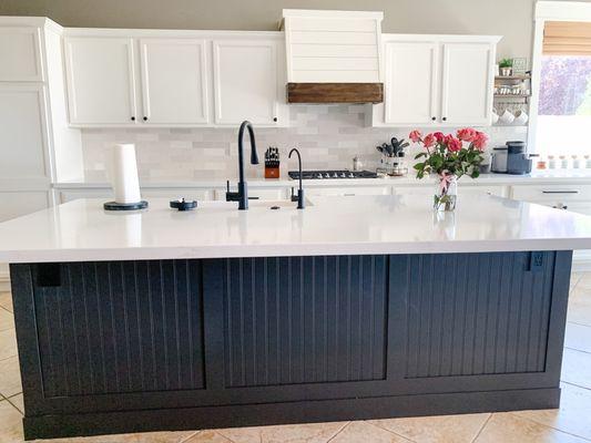 These are the counters he installed and the backsplash