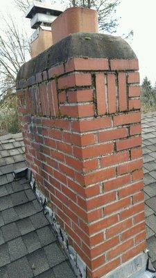 Before Chimney Rebuild.  This chimney needs help!