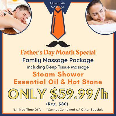 Family Massage Package ONLY $59.99/h