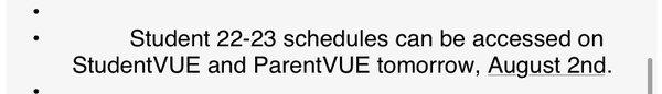 Them saying that schedules would be accessible on the 2nd.