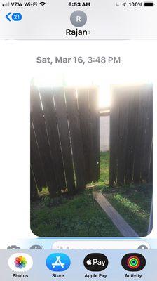 Rotten Fence that reported broken and dogs were coming in