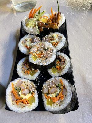 Spicy chicken kimbap