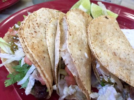 Authentic tacos with soft corn tortillas!