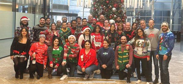 Ugly Christmas sweater contest at MSI credit