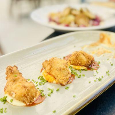 Fried chicken bites. They arrived piping hot.