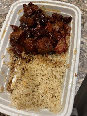 Bourbon chicken and rice