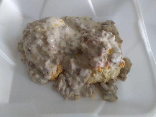 Biscuits and gravy $6.