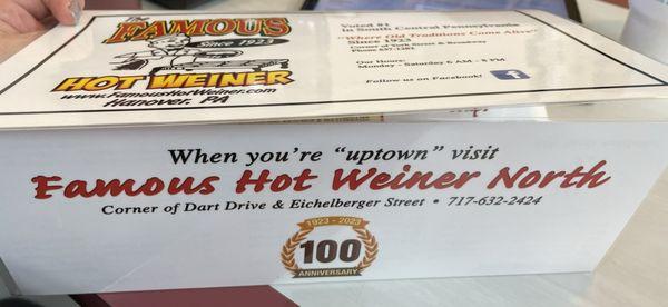 Famous hot wiener diner new menu