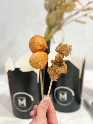 Golden Fish Balls - $5.95/6 pieces  Popcorn Chicken - $6.95