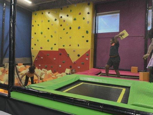 Trampolines and foam pits