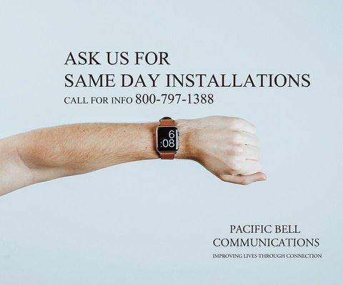 ASK FOR SAME DAY INSTALLATIONS