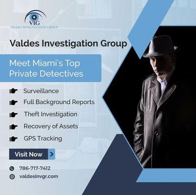 Miami's Top Private Detectives. Call us today for a free consultation 786-717-7412