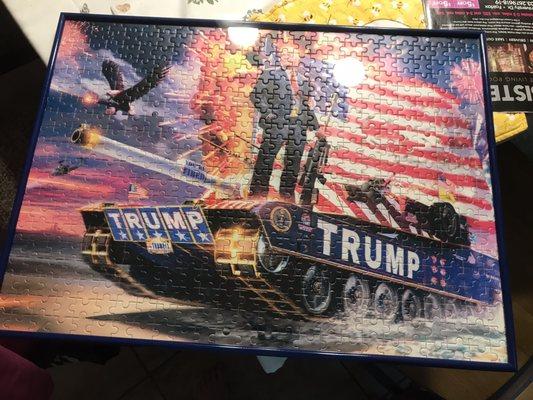 DJT Puzzle I got for Easter and I put together then glued!