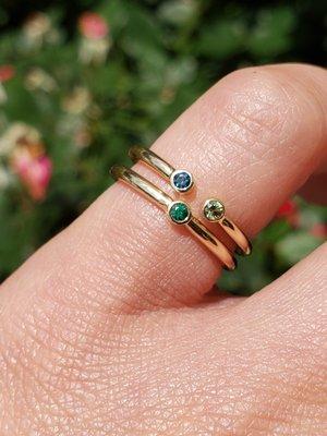 Birthstone rings for a push gift