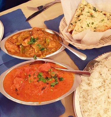 Curry chicken and chicken tikka masala