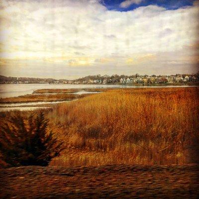 View from the train outside New Haven