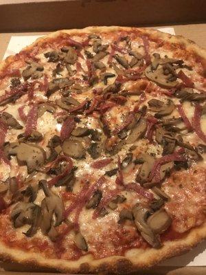 Salami and mushroom