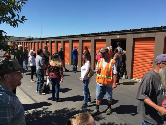 Public Storage Unit Auction, held a couple times a year