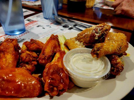 Hot and Garlic Parm Wings