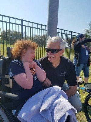 My granddaughter Haliee preparing to compete in the Special Olympics.