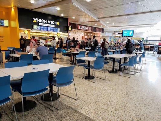 Seating Area for Which Wich and other Food Vendors at IAH Terminal A