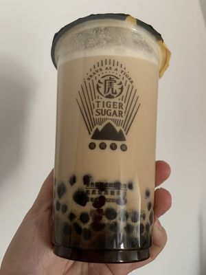 S1 Black Sugar Milk with Boba, Pearl & Cream Mousse