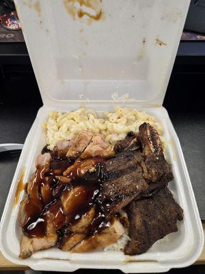 Half teriyaki/ half korean short ribs with double mac