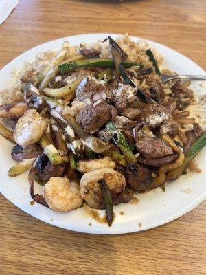 Steak and shrimp hibachi.  $12.99, not a bad deal!