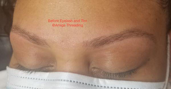 Before Eyelash Extension, tint and Threading