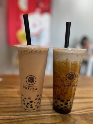 Thai milk tea and brown sugar milk tea