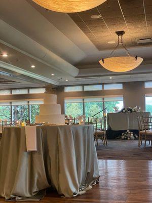 Cake table on dance floor