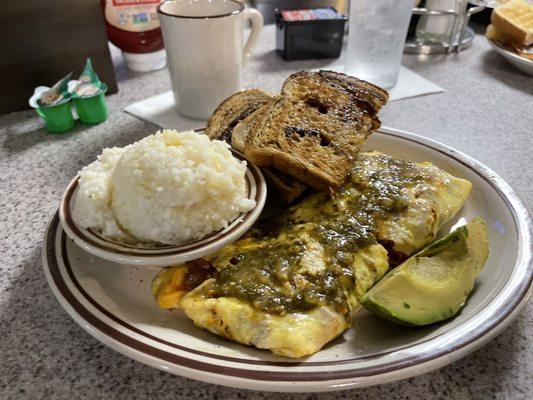 Special: Choriza Omlette with jalapeño lime salsa