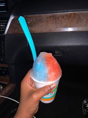 Blue cotton candy and strawberry