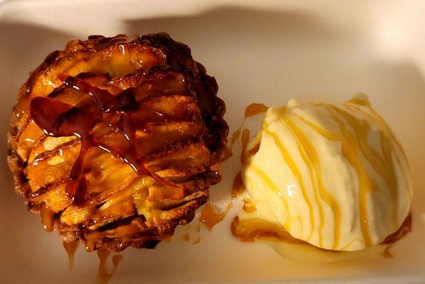 Apple tart, sourced from the Oneida Nation Apple Orchard. Drizzled with caramel