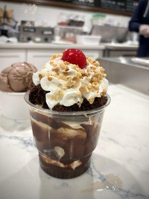 BYO sundae with house made hot fudge and fresh whipped cream