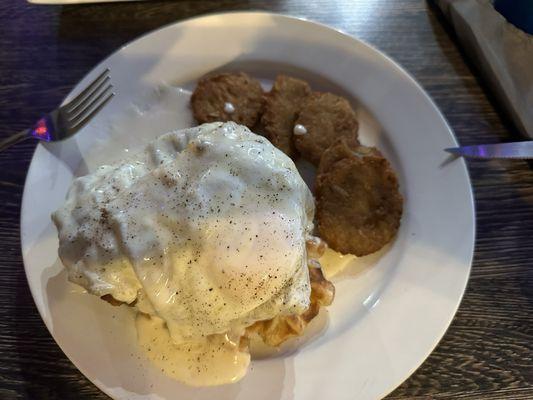 Chicken & Waffles with a side of billinis