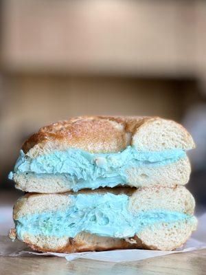 Cinnamon sweets with birthday cake frosting