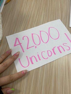 Andrea is worth 42000 unicorns for being so amazing.