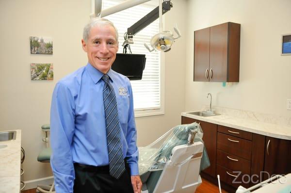 Dr. Gary Rosenfeld is proud of our treatment rooms, where TV is available for viewing during procedures.