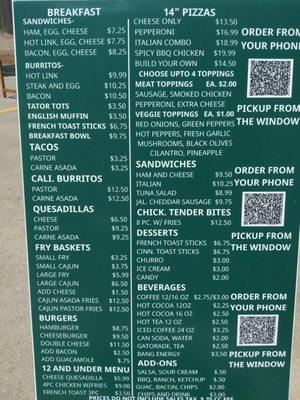 Initial menu with many scratch made items at affordable prices:)