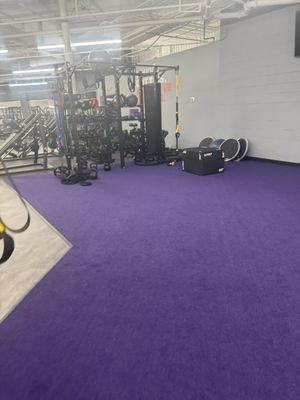 Another view of the turf area. Medicine balls on deck