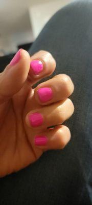 Simple Hot Pink Gel Manicure done very nicely and did not chip!