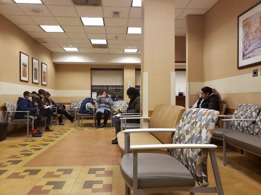 Waiting area for Urgent Care Advocate Health Center