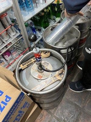 Kegs for parties.