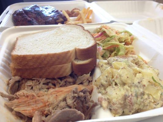 Pulled Pork, Potato Salad, and Coleslaw