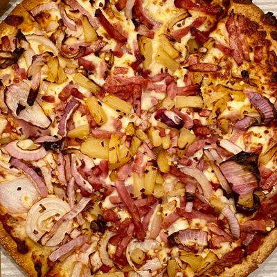 Ham pineapple and onion