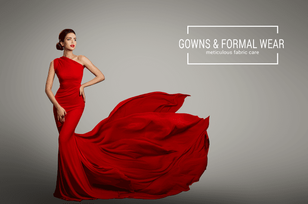 Fine gowns and formal wear - meticulous fabric care