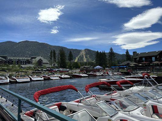 Sail Tahoe Blue parking lot.  Heavenly in back.